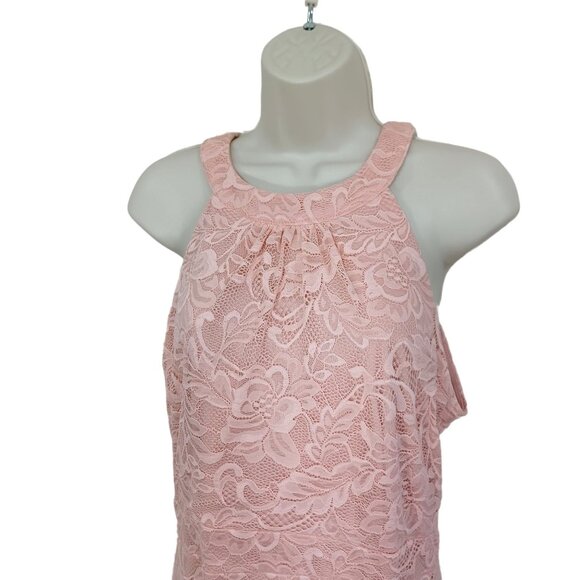 Bery Love Juniors Women's Lyrical Dance Dress Lace Size L Salmon Color Sleeveles - Picture 3 of 13